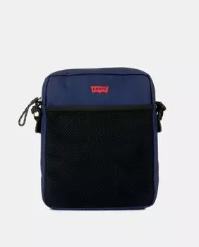 Большая темно-синяя сумка через плечо на молнии и регулируемой ручке Levi's, темно-синий