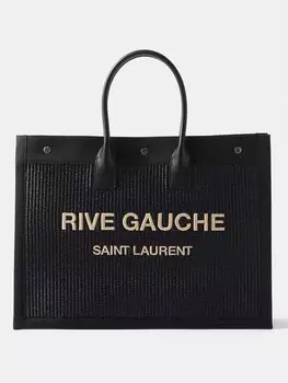 Большая тканая сумка-тоут rive gauche Saint Laurent, черный