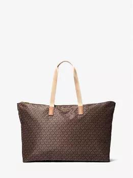 Большая тканая сумка-тоут с фирменным логотипом Jet set travel Michael Kors, мультиколор