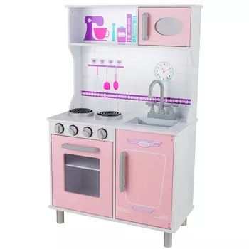 Большая традиционная розовая кухня для детей, духовка-холодильник Kitchenfun 4iQ Group