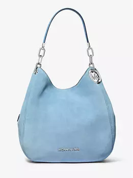 Большая замшевая сумка через плечо Lillie Michael Kors, голубой