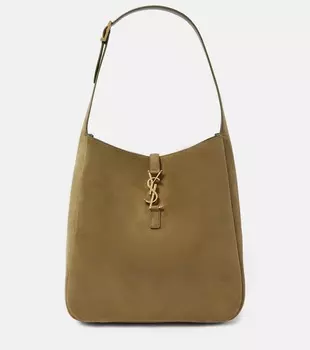 Большая замшевая сумка-тоут le 5 7 Saint Laurent, зеленый