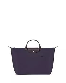 Большая зеленая дорожная сумка Le Pliage из переработанного нейлона Longchamp, цвет Blue