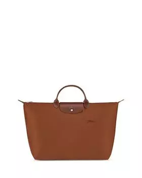 Большая зеленая дорожная сумка Le Pliage из переработанного нейлона Longchamp, цвет Brown