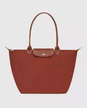 Большая зеленая сумка через плечо Le Pliage с застежкой-молнией Longchamp, коричневый