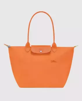 Большая зеленая сумка через плечо Le Pliage с застежкой-молнией Longchamp, оранжевый