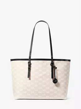 Большая жаккардовая сумка-тоут с логотипом Quinn и чехлом Michael Kors, черный