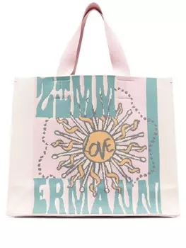 Большая жаккардовая сумка-тоут ZIMMERMANN, нейтральный цвет