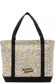 Большая жаккардовая сумка Yellow Daisy Field Maison Kitsun