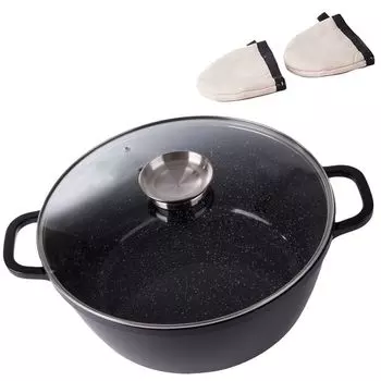 Большая жаровня со стеклянной крышкой - алюминий - 12,6 л JTI GmbH