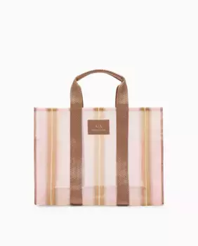 Большая женская большая сумка-тоут с плечевыми лямками Armani Exchange, светло-розовый