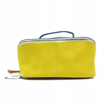 Большая женская кожаная дорожная косметичка с вместительными карманами и ручкой «Оливка» Inna Marka, цвет разноцветный