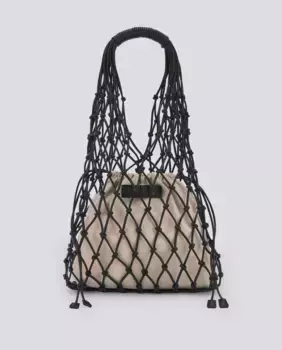 Большая женская сумка через плечо Hobo с узлом Adolfo Dominguez, черный