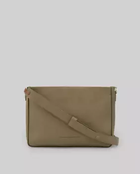 Большая женская сумка через плечо из натуральной кожи Adolfo Dominguez, зеленый