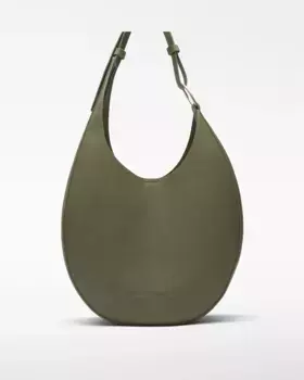 Большая женская сумка через плечо в стиле хобо из некожаной кожи Adolfo Dominguez, зеленый