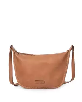 Большая женская сумка на плечо из стираной кожи THB Moon светло-коричневого цвета The Bagging Co, коричневый