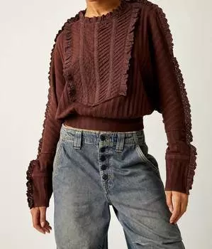 Больше романтики Топ в цвете мокко Free People, цвет mocha