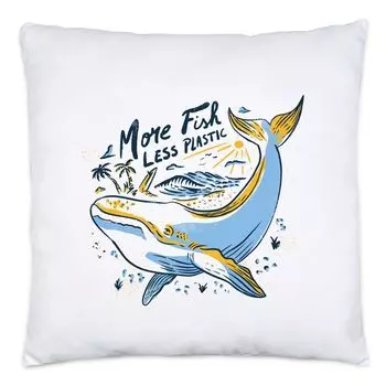 Больше рыбы Меньше пластиковой подушки, включая наполнение Охрана природы Загрязнение океана Hey!Print