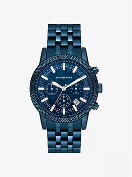 Большие часы Hutton в синих тонах Michael Kors, синий
