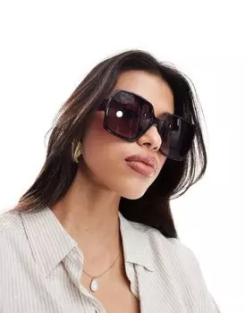 Большие черные квадратные солнцезащитные очки River Island