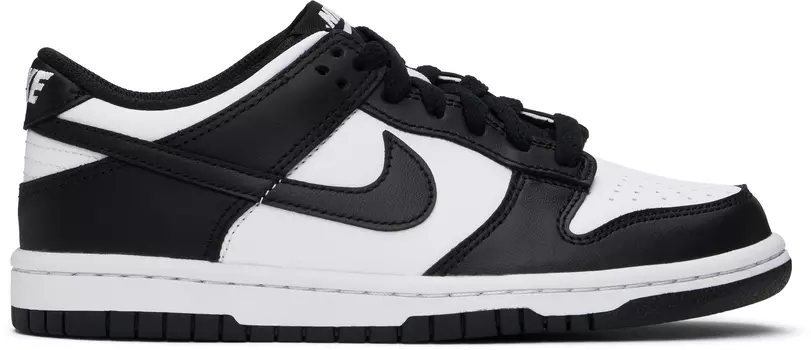 Большие детские белые и черные кроссовки Dunk Low Nike