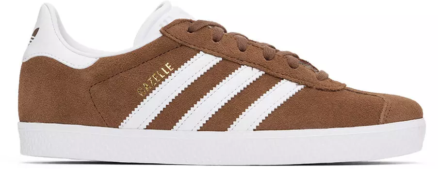 Большие детские коричневые кроссовки Gazelle Adidas Kids