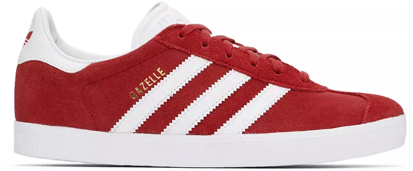 Большие детские красные кроссовки Gazelle Adidas Kids