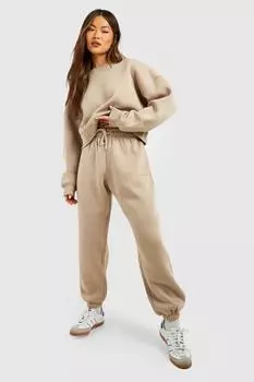 Большие джоггеры с манжетами Dsgn Studio boohoo, бежевый