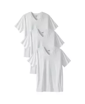 Большие и высокие хлопковые майки с V-образным вырезом, 3 шт KingSize, белый