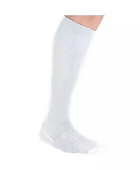 Большие и высокие компрессионные серебряные носки выше икры KingSize, белый