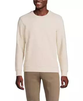 Большие и высокие размеры: толстовка Serious Sweats с длинным рукавом Lands' End, белый