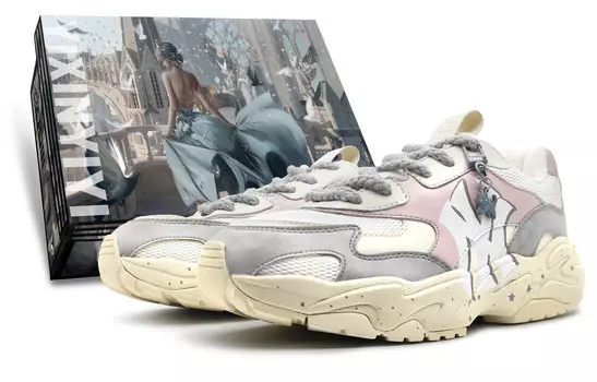 Большие кроссовки Chunky Chunky унисекс с низким верхом розового/бежевого цвета Mlb