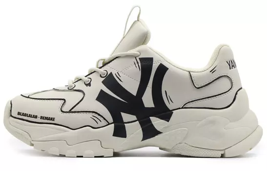 Большие кроссовки Chunky Chunky унисекс с низким верхом черного/белого цвета Mlb