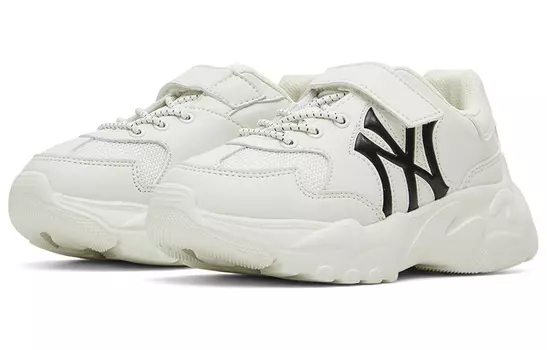 Большие кроссовки для детей с широкими бретелями PS Low-top белого/черного цвета Mlb, белый