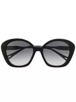 Большие круглые солнцезащитные очки Chlo Eyewear, черный