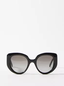 Большие круглые солнцезащитные очки из ацетата «кошачий глаз» LOEWE, черный