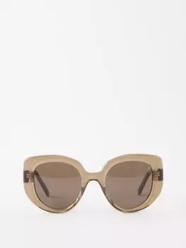 Большие круглые солнцезащитные очки из ацетата «кошачий глаз» LOEWE, коричневый