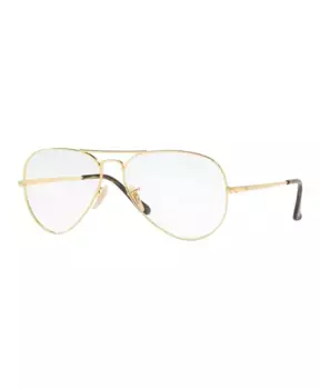 Большие металлические солнцезащитные очки авиаторы rx 6489 Ray-Ban, желтый