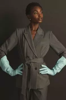 Большие перчатки Maeve из искусственной кожи, светло-синий