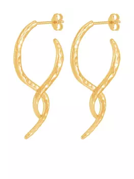 Большие переплетенные серьги-кольца DOWER AND HALL в виде двойного кручения, золотой