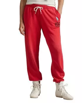 Большие пони флисовые спортивные штаны Ralph Lauren, красный