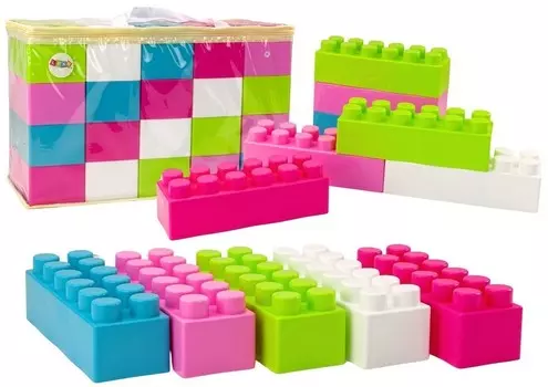 Большие продолговатые строительные блоки в пакете с цветными наклейками 20 эл. Lean Toys