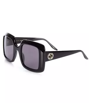 Большие прямоугольные солнцезащитные очки Gucci 52 мм, черный