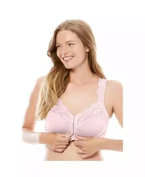 Большие размеры Бюстгальтер с гелевыми бретелями и закрытой передней частью без косточек Comfort Choice, розовый