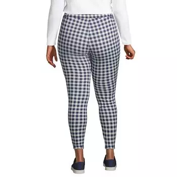 Большие размеры Lands' End Serious Sweats Леггинсы с высокой талией на флисовой подкладке Lands' End, черный