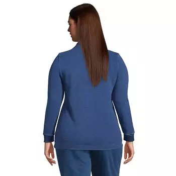 Большие размеры Lands' End Serious Sweats Толстовка с молнией четверть Lands' End