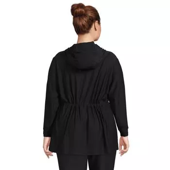 Большие размеры Lands' End Soft Performance с молнией во всю длину Толстовка Lands' End, черный
