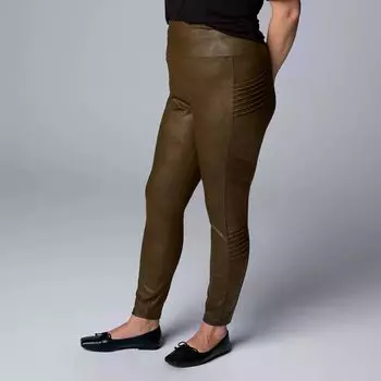 Большие размеры Simply Vera Vera Wang Мотоциклетные леггинсы из искусственной кожи Simply Vera Vera Wang