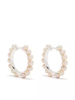 Большие серьги-кольца с жемчугом DOWER AND HALL, белый