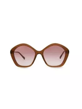 Большие солнцезащитные очки 57MM Chlo, коричневый